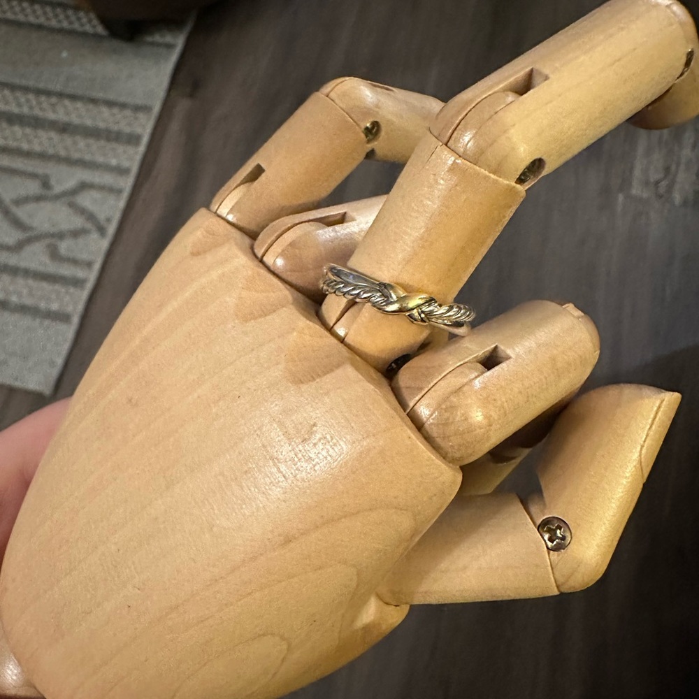 David Yurman Petite X Sliver/Gold Ring